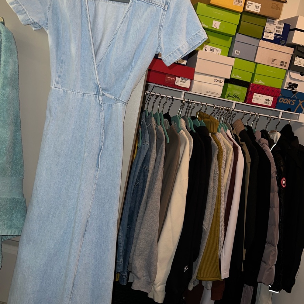 Zara Light Blue Denim Dress